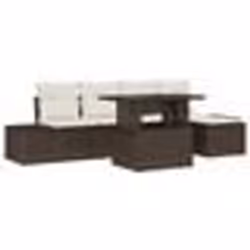 vidaXL Set de Canapé de Jardin 6 Pièces avec Coussins en Rattan Synthétique Marron