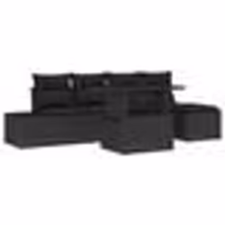 vidaXL Set de canapés de jardin 6 pièces avec coussins en rotin noir
