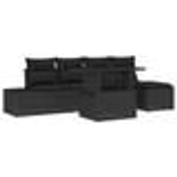 vidaXL Set de canapés de jardin 6 pièces avec coussins en rotin noir