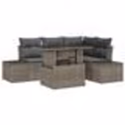 vidaXL Ensemble de canapés de jardin 5 pièces avec coussins en poly rattan gris.