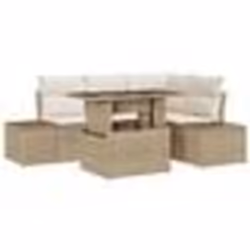 vidaXL Ensemble de canapé de jardin 5 pièces avec coussins en poly rattan beige