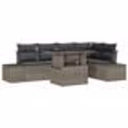 vidaXL Ensemble de canapé de jardin 6 pièces avec des coussins en poly rattan gris