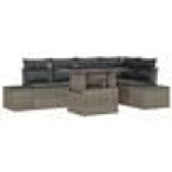 vidaXL Ensemble de canapé de jardin 6 pièces avec des coussins en poly rattan gris