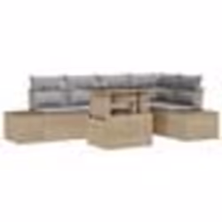 vidaXL Ensemble de canapé de jardin 6 pièces avec coussins en poly rotin beige