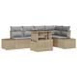 vidaXL Ensemble de canapé de jardin 6 pièces avec coussins en poly rotin beige
