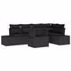 vidaXL Ensemble de canapé de jardin 6 pcs Noir 100 x 55 x 73 cm