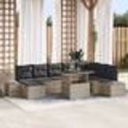 vidaXL Ensemble de salon de jardin 9 pièces avec coussins gris clair en polyrotin