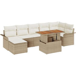 Vidaxl - Ensemble Salle à Manger Jardin 8 Pièces avec Coussins Beige Rattan Acacia