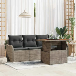 vidaXL Ensemble de canapé de jardin 5 pcs Gris 100 x 55 x 73 cm