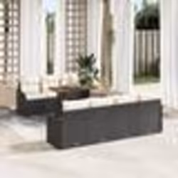 Ensemble de canapés de jardin 8 pièces avec coussins noirs en rattan poly