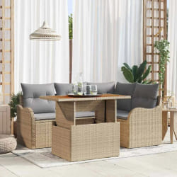 vidaXL Ensemble de canapé de jardin 5 pcs beige et gris clair