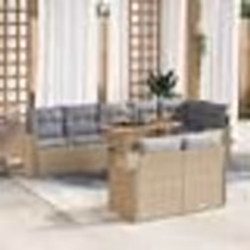 Ensemble de canapés de jardin 9 pièces avec coussins beige