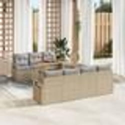 vidaXL Ensemble de Canapés de Jardin 8 pcs Beige et gris Grand