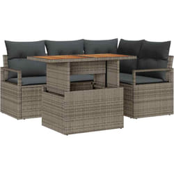 Vidaxl - Ensemble de salle à manger pour jardin 5 pcs Gris, Marron