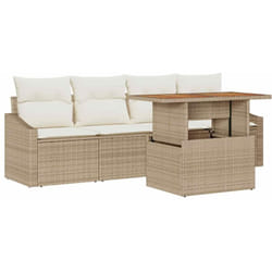 Vidaxl - Ensemble de canapé de jardin 5 pcs Beige Poly rotin