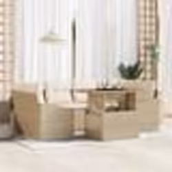 vidaXL Set de jardin 7 pièces avec coussins en poly rotin et acacia beige