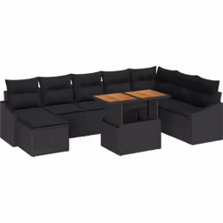 Ce set de salle à manger 9 pièces avec coussins mêle style et pratique, c'est un incontournable pour tout espace extérieur. F ...