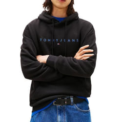 Sweats à Capuche Noir Homme Tommy Hilfiger Linear