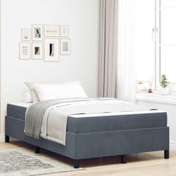 Vidaxl - Cadre De Lit Gris Foncé Et Blanc 120 X 190 Cm Velours