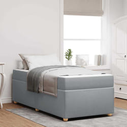 Cadre De Lit Avec Matelas Gris Clair 80 X 200 Cm Tissu Vidaxl