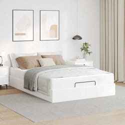 Vidaxl - Cadre De Lit Avec Matelas Blanc Pur 140 X 200 Cm Faux Cuir