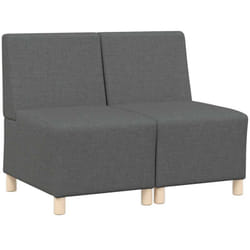 Unité de Sofa Modulaire Sans Accoudoirs 2 pcs Gris foncé Vidaxl