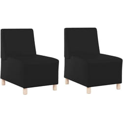 Unité de Sofa Modulaire Sans Accoudoirs 2 pcs Noir Vidaxl