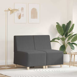 Unité De Sofa Modulaire Sans Accoudoirs 2 Pcs Gris Foncé Vidaxl
