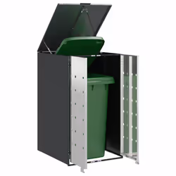 Stockage De Poubelle À Roulettes Avec Couvercle À Gaz Relevable Pour Poubelle De 240l Vidaxl - Vue supplémentaire 2