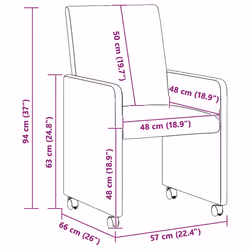 Chaises De Salle À Manger Avec Roues 2 Pcs Vert Gris Vidaxl - Vue supplémentaire 2