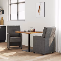 Chaises De Salle À Manger Avec Roues 2 Pcs Noir 57 X 67 X 95 Cm Vidaxl - Vue supplémentaire 2