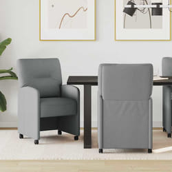 Chaises De Salle À Manger Avec Roues 2 Pcs Gris Clair Vidaxl