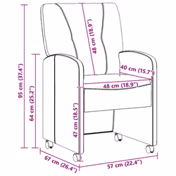 Chaises De Salle À Manger Avec Roues 2 Pcs Gris Clair Vidaxl - Vue supplémentaire 2