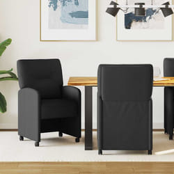 Chaises De Salle À Manger Avec Roues 2 Pcs Noir 57 X 67 X 95 Cm Vidaxl
