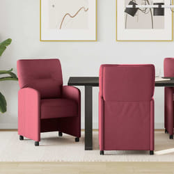Chaises De Salle À Manger Avec Roues 2 Pcs Bordeaux Vidaxl