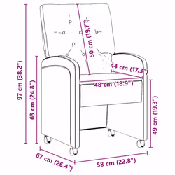 Chaises De Salle À Manger Avec Roues 2 Pcs Noir 58 X 67 X 97 Cm Vidaxl - Vue supplémentaire 2