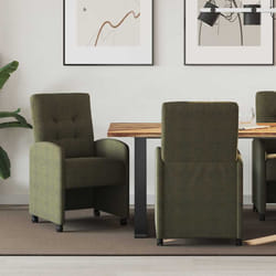Chaises De Salle À Manger Avec Roues 2 Pcs Vert Armée Vidaxl
