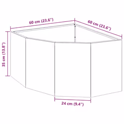 Jardinière D'Angle Argent 60 X 60 X 35 Cm Acier Galvanisé Vidaxl - Vue supplémentaire 2
