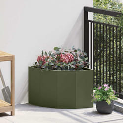 Jardinière D'Angle Vert Olive 45 X 45 X 35 Cm Acier Vidaxl
