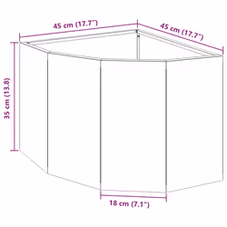 Jardinière D'Angle Vert Olive 45 X 45 X 35 Cm Acier Vidaxl - Vue supplémentaire 2