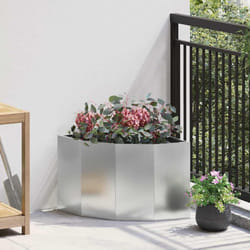 Jardinière D'Angle Argent 45 X 45 X 35 Cm Acier Galvanisé Vidaxl