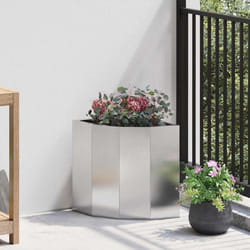 Jardinière D'Angle Argent 30 X 30 X 35 Cm Acier Inoxydable Vidaxl