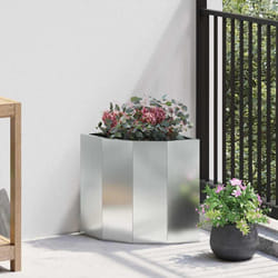 Jardinière D'Angle Argent 30 X 30 X 35 Cm Acier Galvanisé Vidaxl