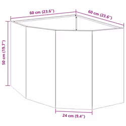 Jardinière D'Angle Argent 60 X 60 X 50 Cm Acier Inoxydable Vidaxl - Vue supplémentaire 2