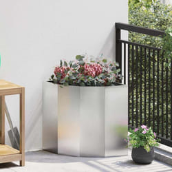 Jardinière D'Angle Argent 45 X 45 X 50 Cm Acier Inoxydable Vidaxl