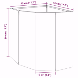 Jardinière D'Angle Argent 45 X 45 X 50 Cm Acier Inoxydable Vidaxl - Vue supplémentaire 2