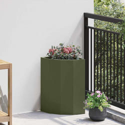 Jardinière D'Angle Vert Olive 30 X 30 X 50 Cm Acier Vidaxl