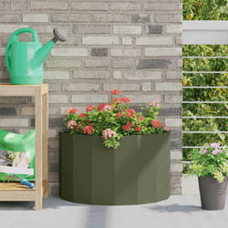 Jardinière Vert Olive 60 X 30 X 35 Cm Acier Vidaxl