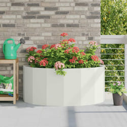 Jardinière Blanc 120 X 60 X 50 Cm Acier Vidaxl