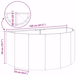 Jardinière Argent 120 X 60 X 50 Cm Acier Galvanisé Vidaxl - Vue supplémentaire 2